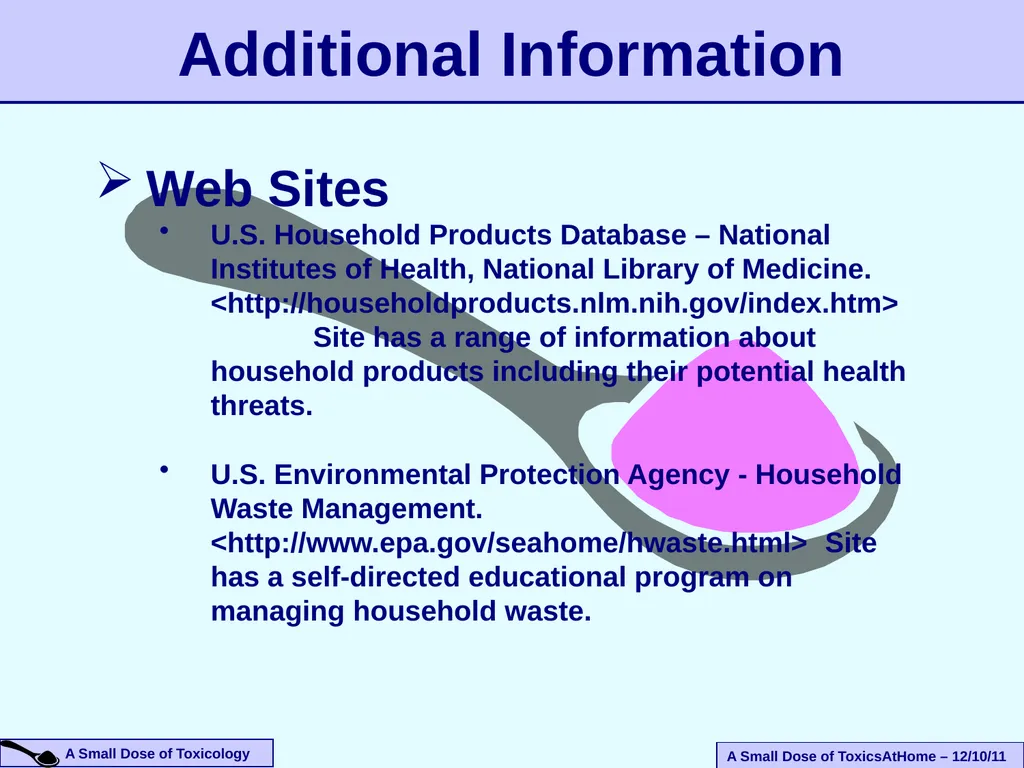 An Introduction To The Health Effects of Toxic - slide 32 of 33