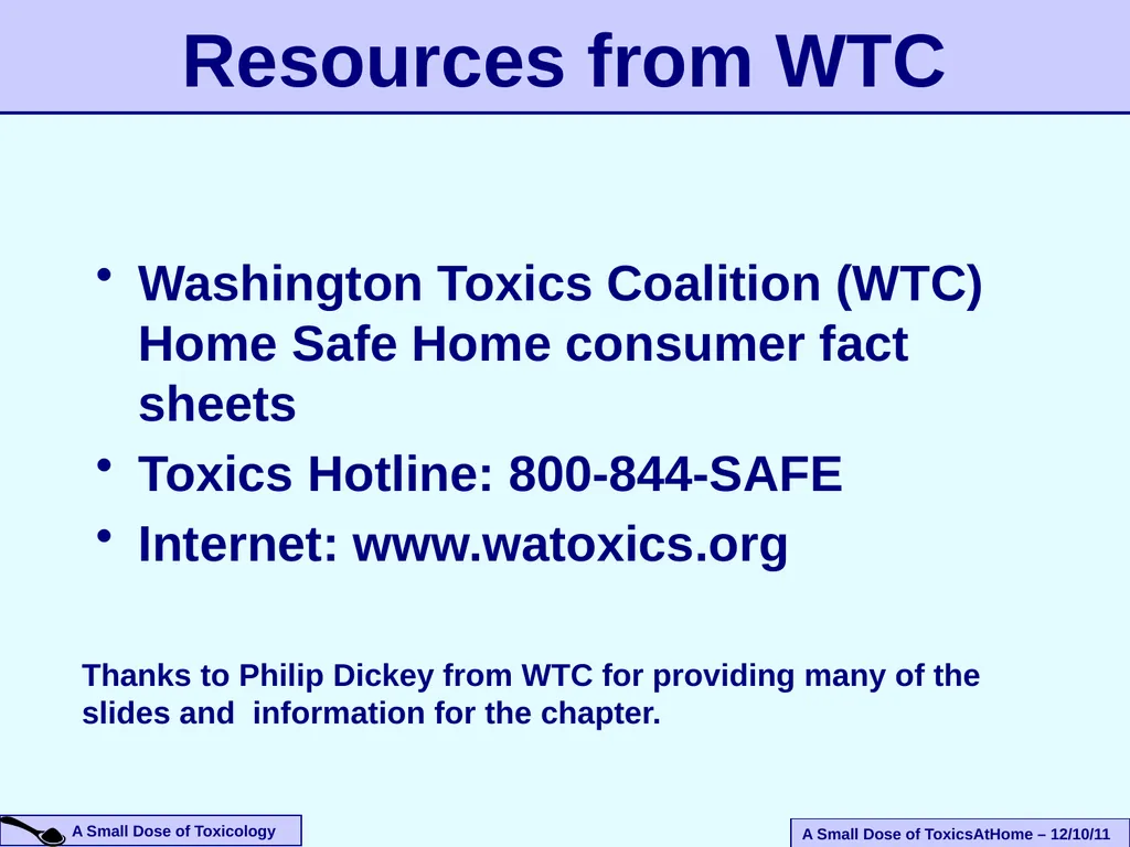 An Introduction To The Health Effects of Toxic - slide 31 of 33