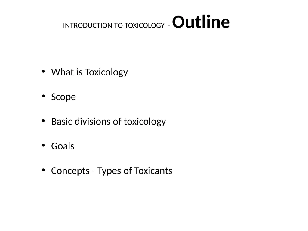 TOXICOLOGY B. Sc. THIRD YEAR PAPER – i - slide 2 of 12