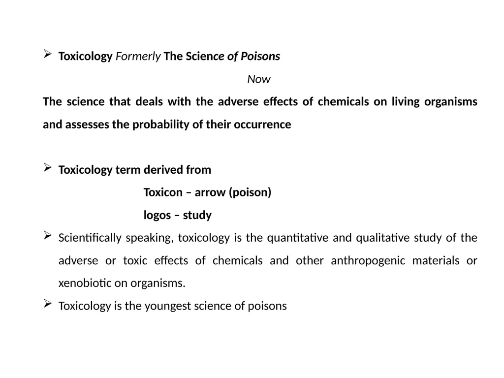 TOXICOLOGY B. Sc. THIRD YEAR PAPER – i - slide 3 of 12