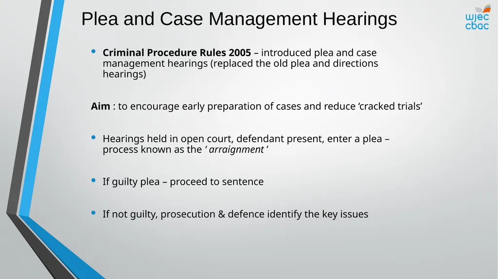 The Criminal Process Criminal Courts Objectives - slide 8 of 15