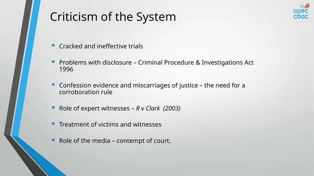 The Criminal Process Criminal Courts Objectives - slide 13 of 15