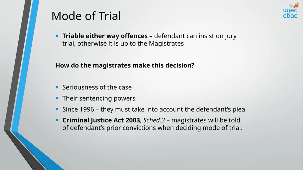 The Criminal Process Criminal Courts Objectives - slide 6 of 15