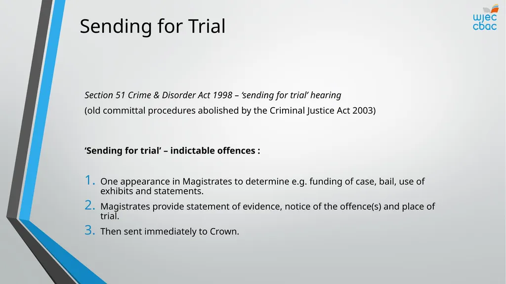 The Criminal Process Criminal Courts Objectives - slide 7 of 15