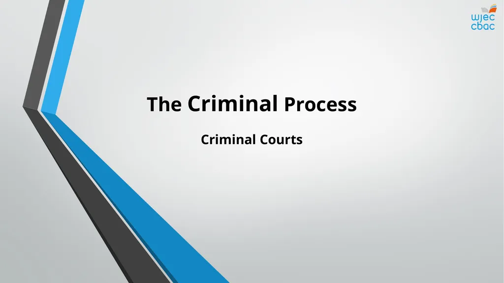 The Criminal Process Criminal Courts Objectives - slide 1 of 15