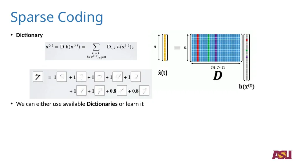 Optimizations in Sparce Coding Unlabeled data is - slide 4 of 13