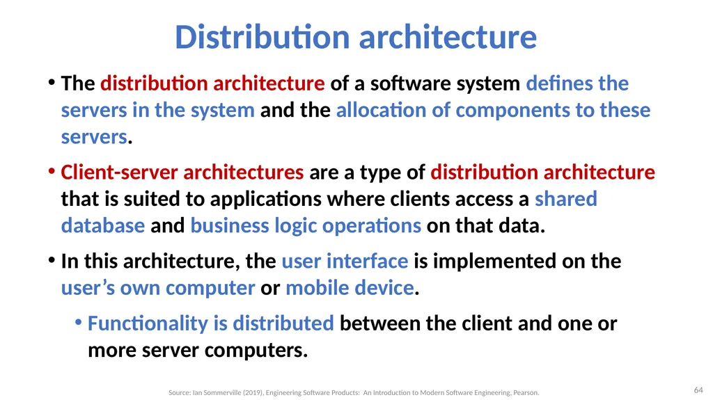 Software Architecture: Architectural design, - slide 64 of 81