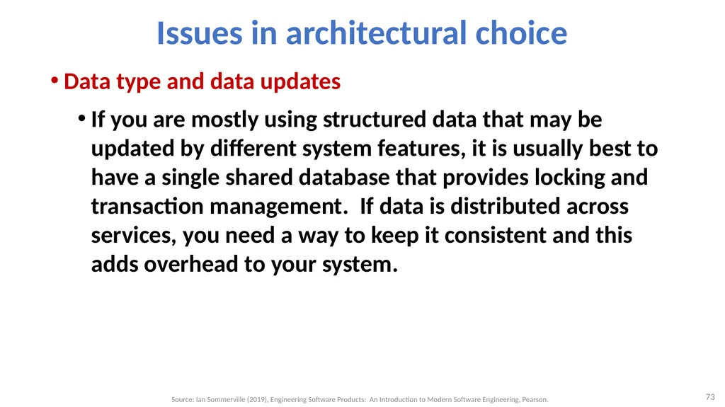 Software Architecture: Architectural design, - slide 73 of 81