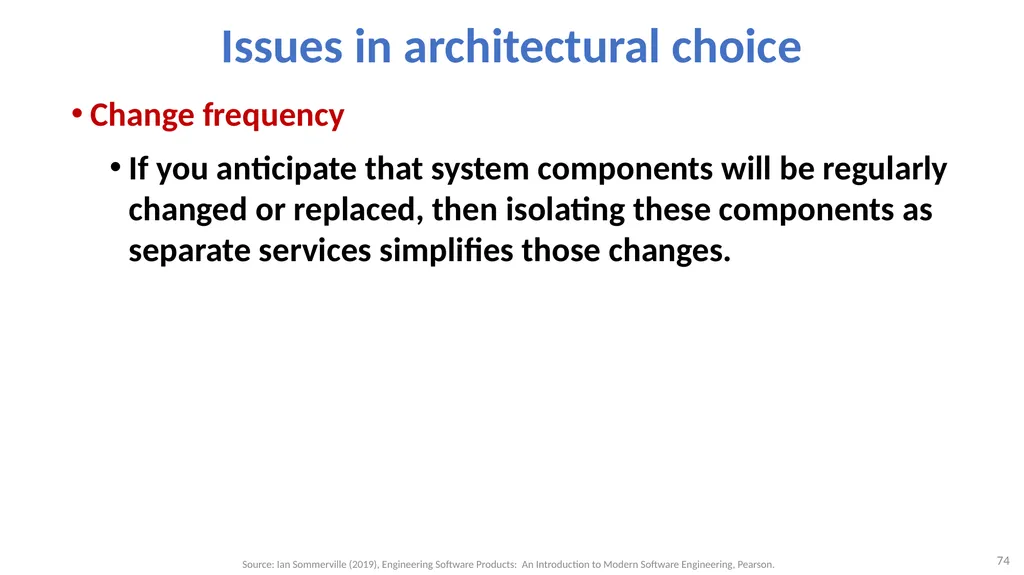 Software Architecture: Architectural design, - slide 74 of 81