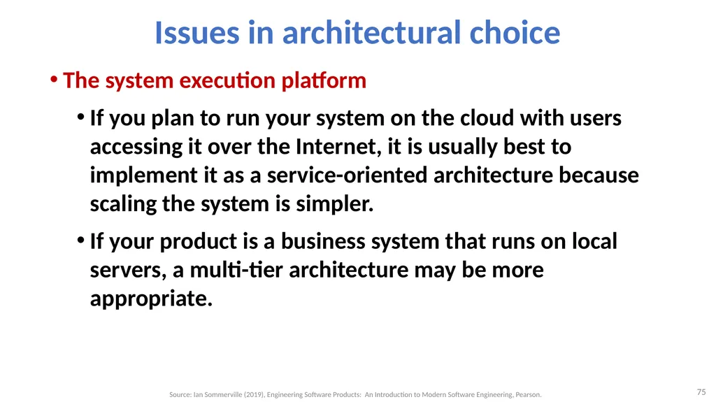 Software Architecture: Architectural design, - slide 75 of 81