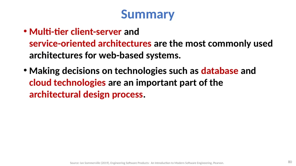 Software Architecture: Architectural design, - slide 80 of 81