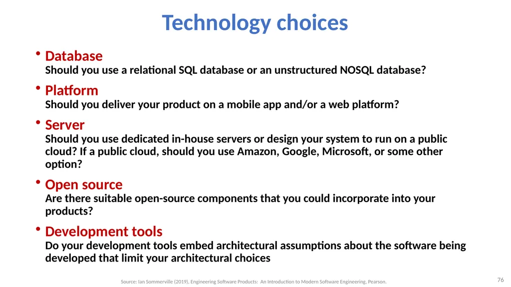Software Architecture: Architectural design, - slide 76 of 81