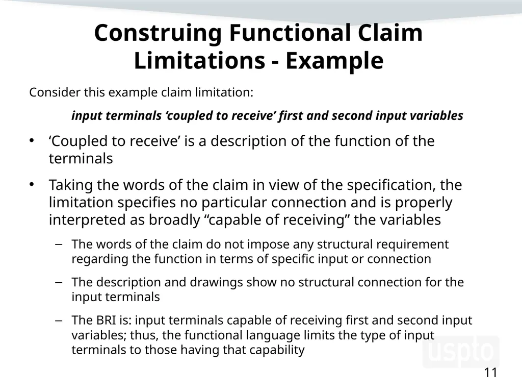 Examining Functional Claim Limitations: Focus on - slide 11 of 33