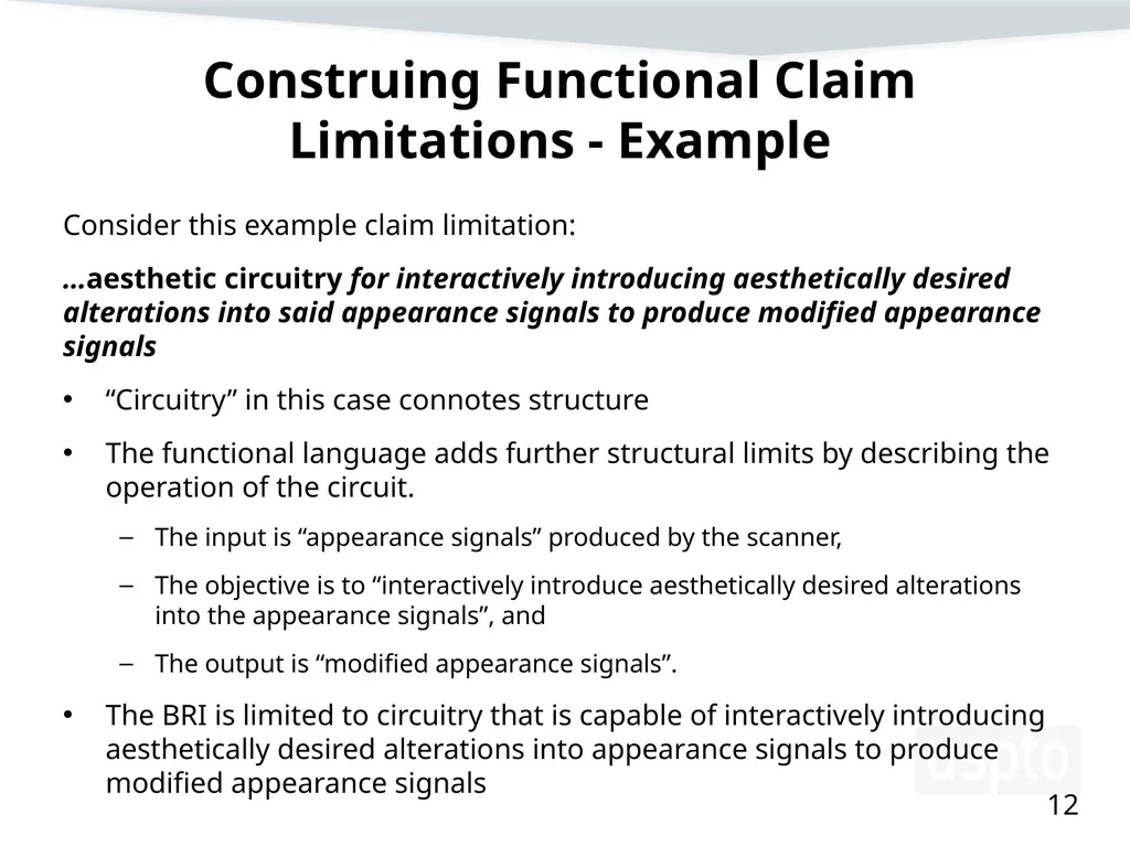 Examining Functional Claim Limitations: Focus on - slide 12 of 33