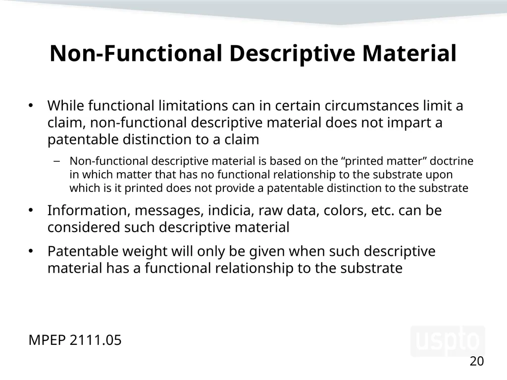 Examining Functional Claim Limitations: Focus on - slide 20 of 33