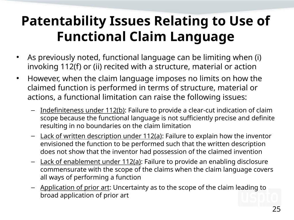 Examining Functional Claim Limitations: Focus on - slide 25 of 33