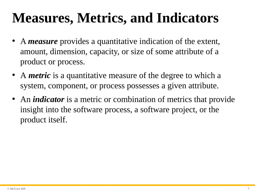 Chapter 23 Software Metrics and Analytics Part - slide 2 of 29