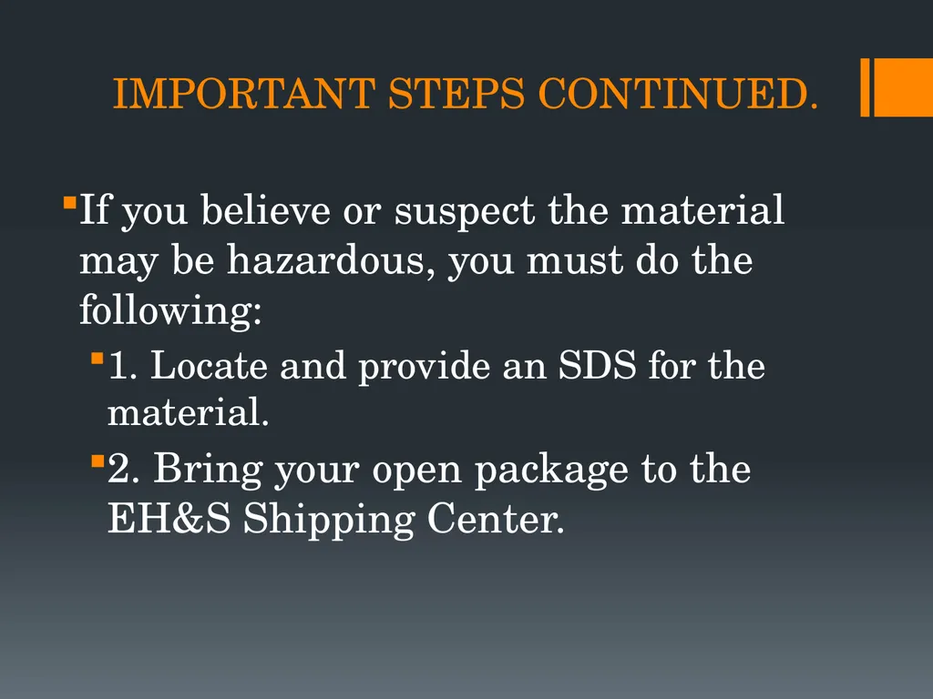 Shipping and Receiving Hazardous Materials - slide 19 of 21