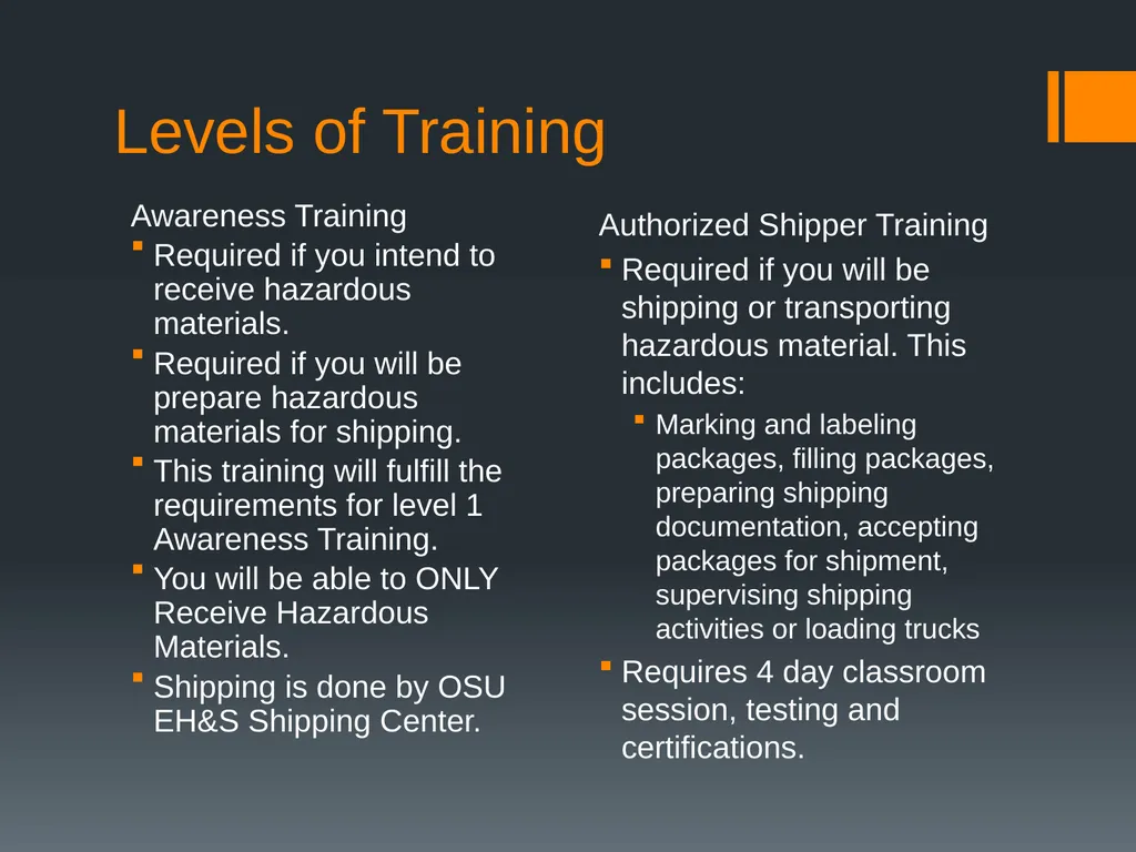 Shipping and Receiving Hazardous Materials - slide 5 of 21