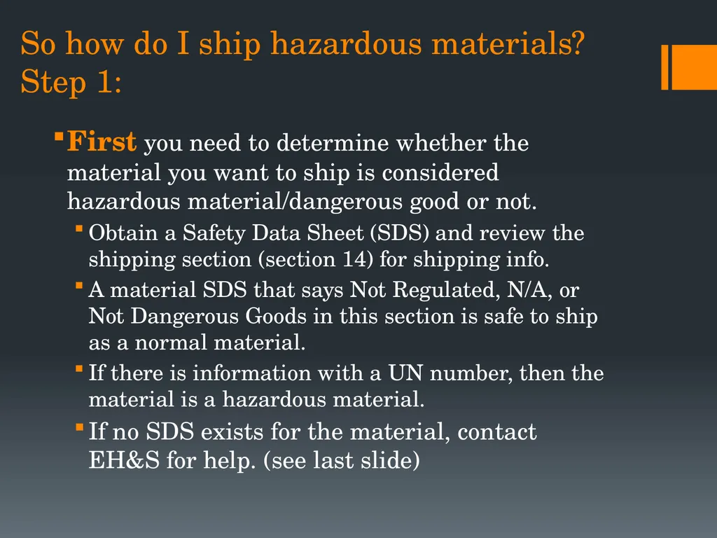 Shipping and Receiving Hazardous Materials - slide 15 of 21