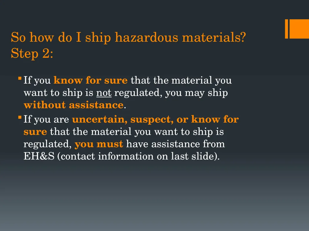 Shipping and Receiving Hazardous Materials - slide 16 of 21