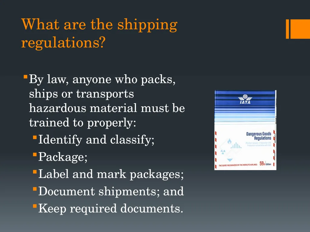 Shipping and Receiving Hazardous Materials - slide 6 of 21