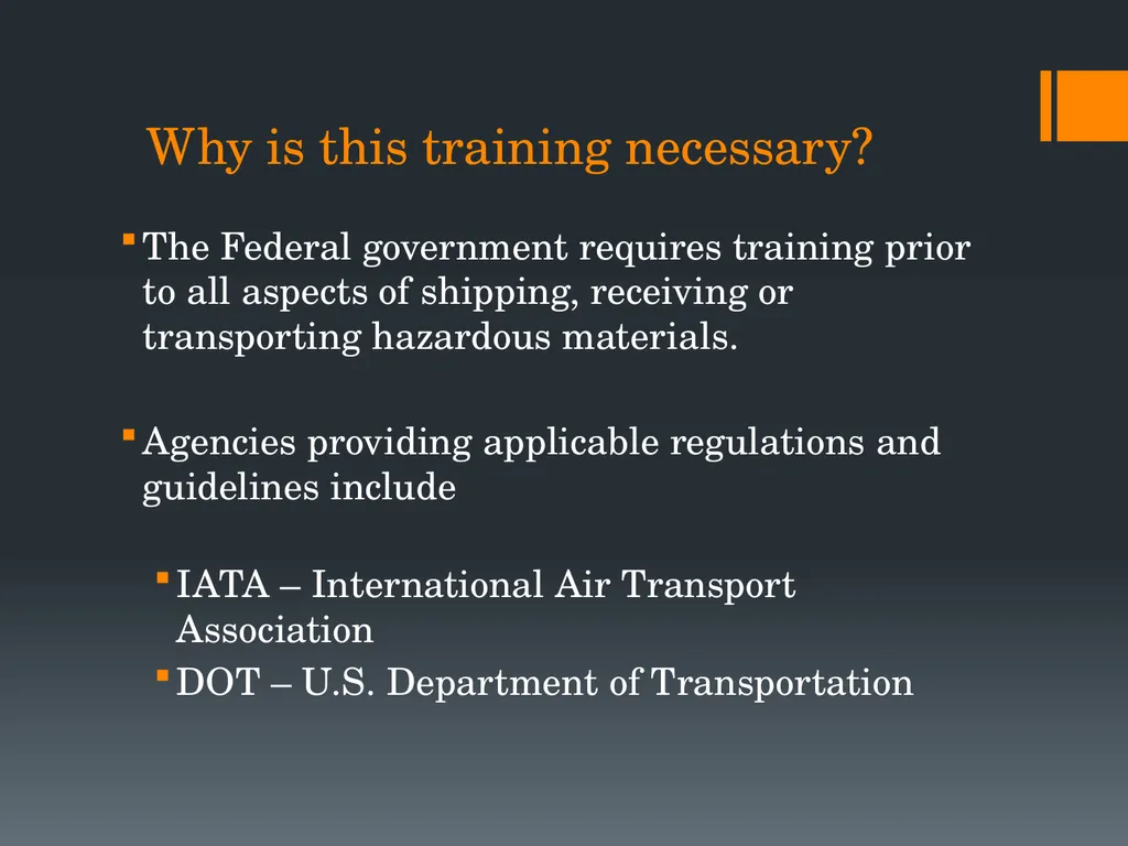 Shipping and Receiving Hazardous Materials - slide 4 of 21