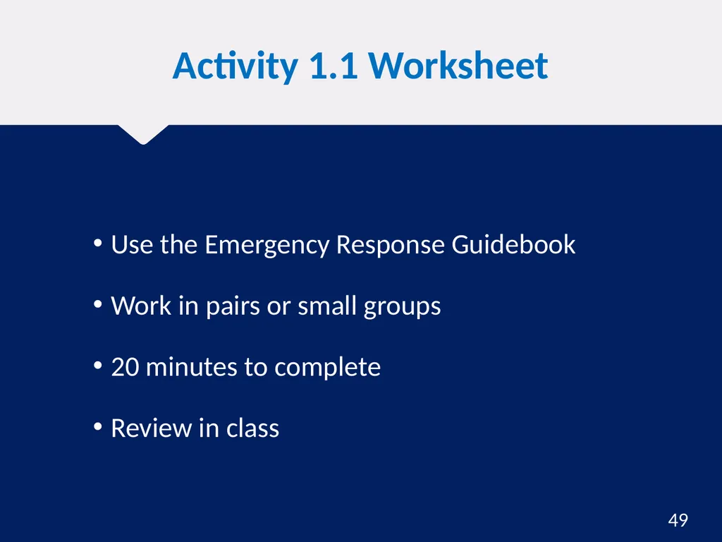 Hazardous Materials Safety & Security Awareness - slide 49 of 50