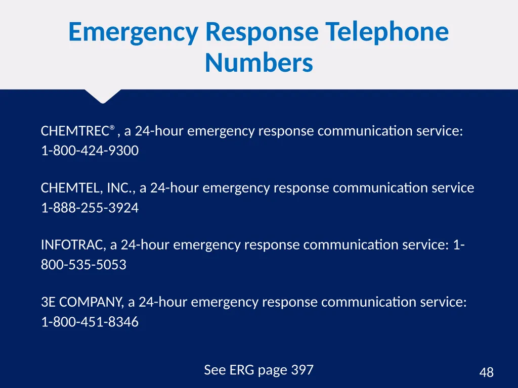 Hazardous Materials Safety & Security Awareness - slide 48 of 50