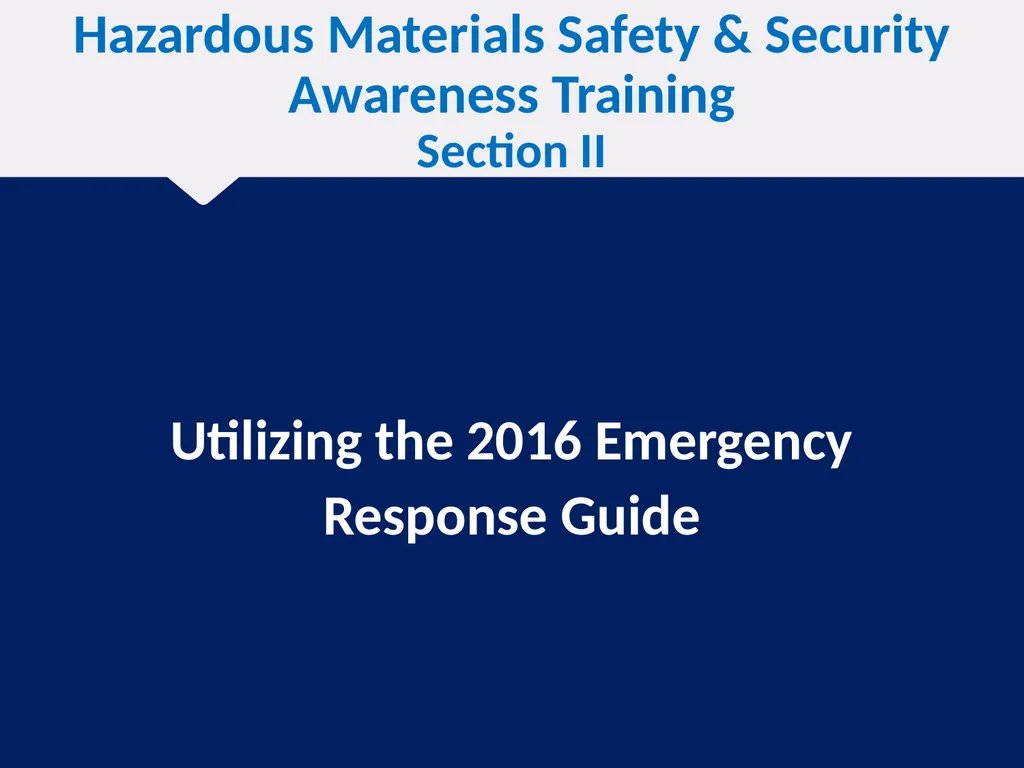 Hazardous Materials Safety & Security Awareness - slide 1 of 50