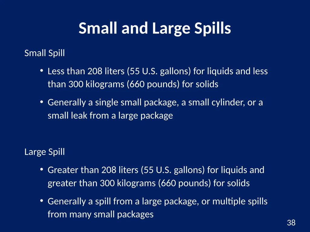 Hazardous Materials Safety & Security Awareness - slide 38 of 50