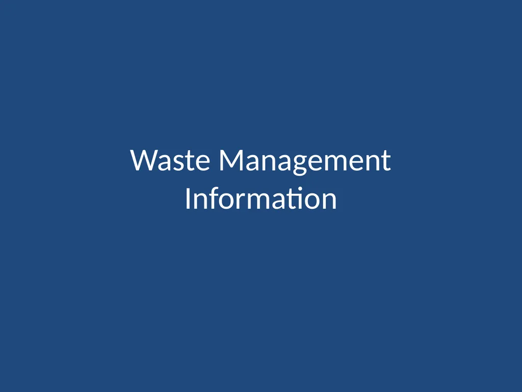 Waste Management Information Dangerous Waste - slide 1 of 17