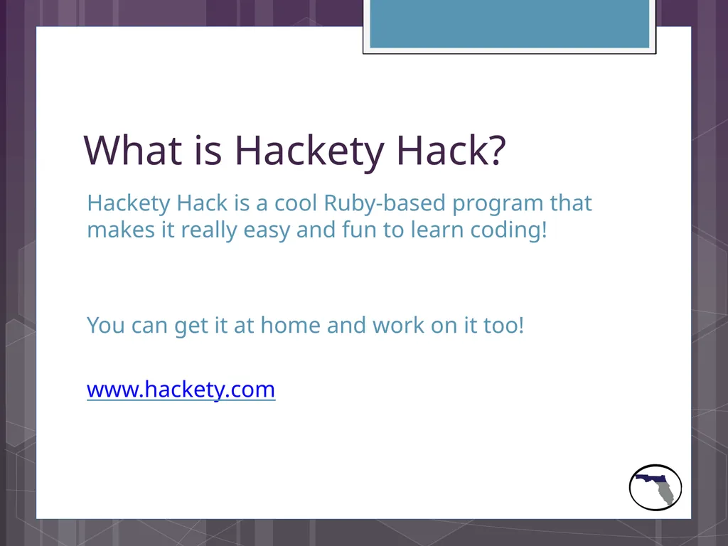 Hackety Hack! Written by Krystal Salerno Presented - slide 2 of 23