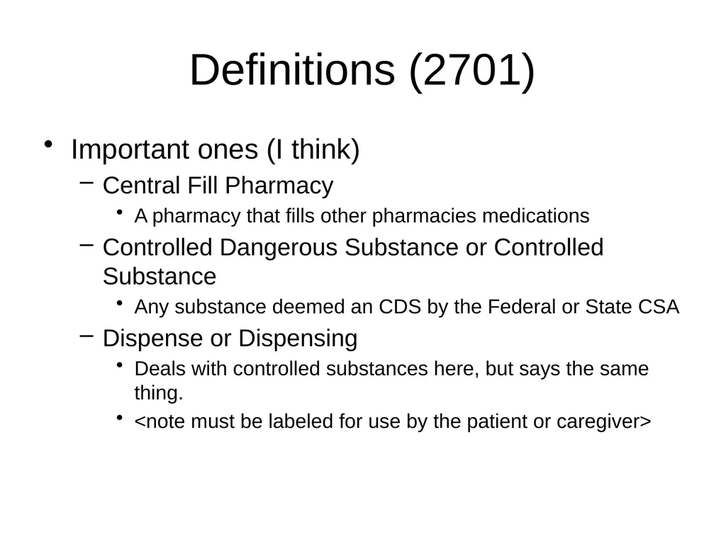 Chapter 27 Controlled Dangerous Substances Jeffery - slide 4 of 80
