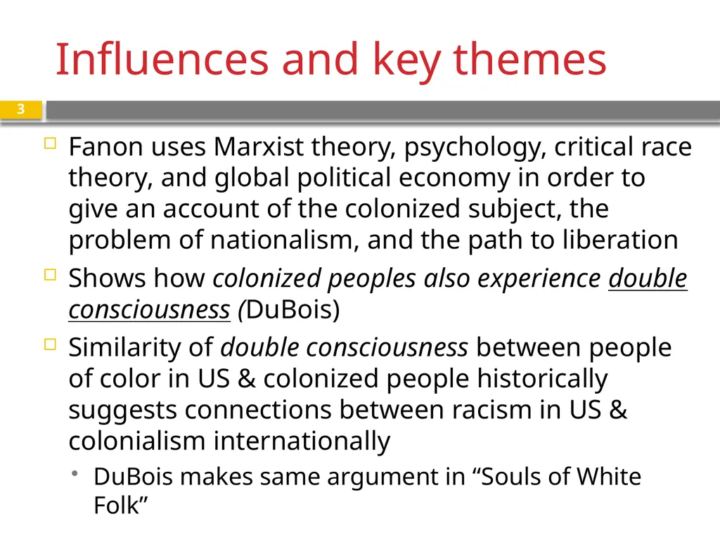 Franz Fanon The Wretched of the Earth “Concerning - slide 3 of 12