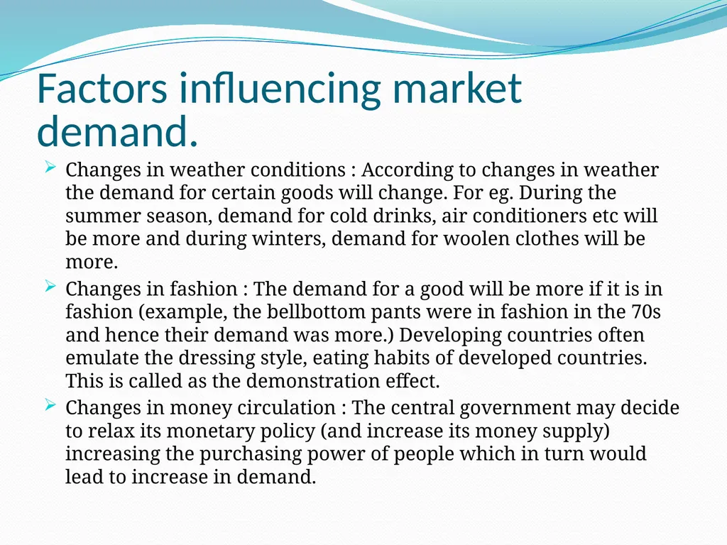 BUSINESS ECONOMICS UNIT 2 Demand - Meaning Demand - slide 18 of 50