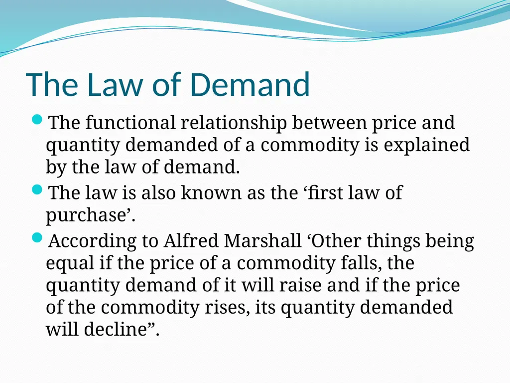 BUSINESS ECONOMICS UNIT 2 Demand - Meaning Demand - slide 13 of 50