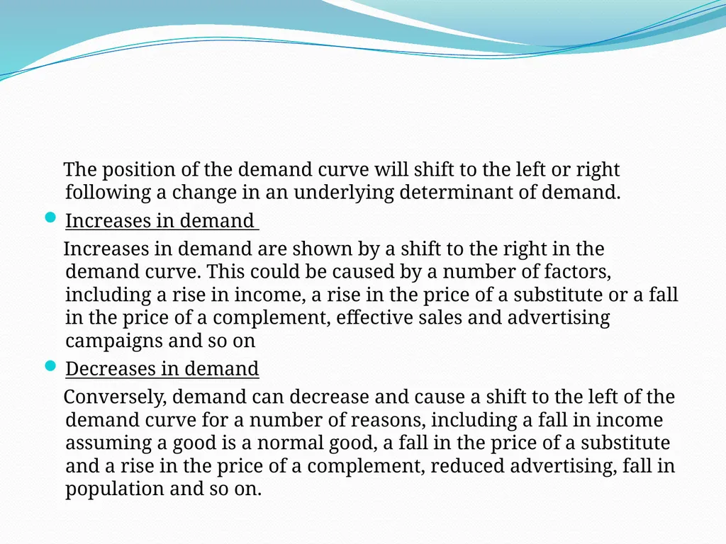 BUSINESS ECONOMICS UNIT 2 Demand - Meaning Demand - slide 12 of 50