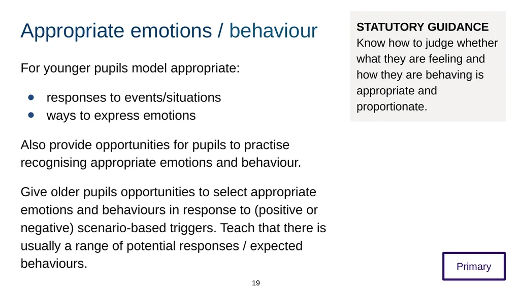 Training module Teaching mental wellbeing Part of: - slide 19 of 62