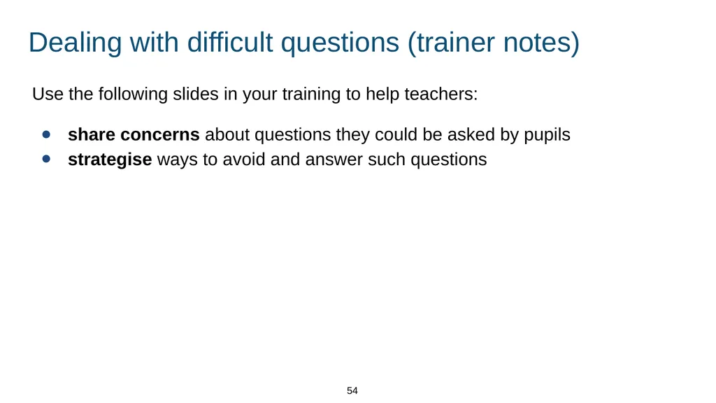Training module Teaching mental wellbeing Part of: - slide 54 of 62