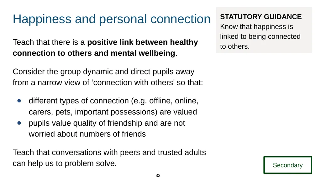 Training module Teaching mental wellbeing Part of: - slide 33 of 62