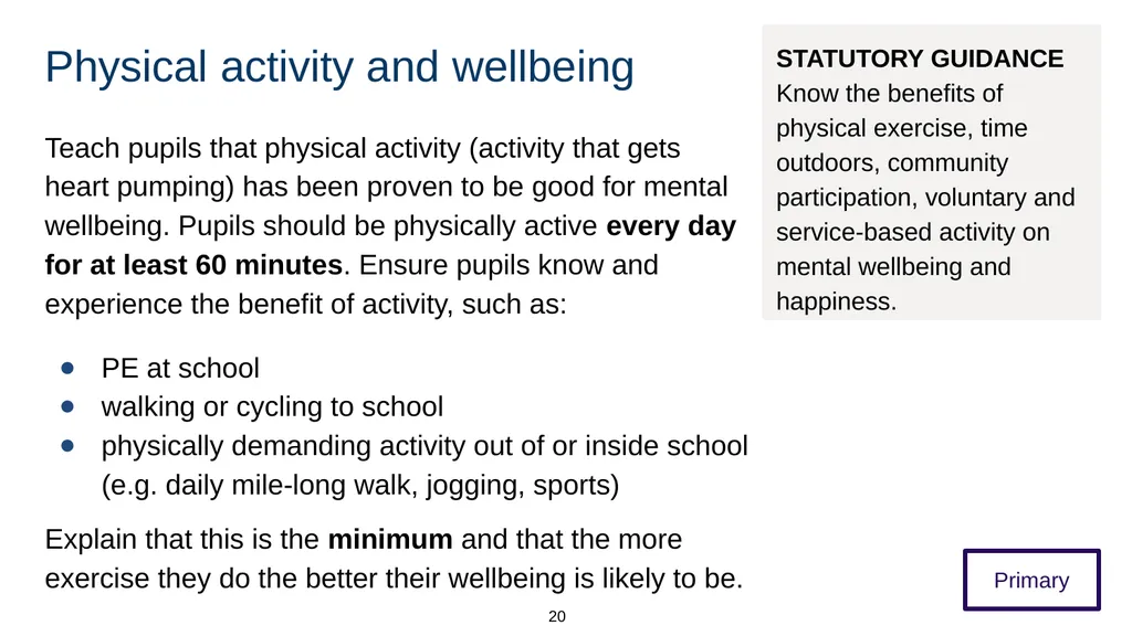 Training module Teaching mental wellbeing Part of: - slide 20 of 62