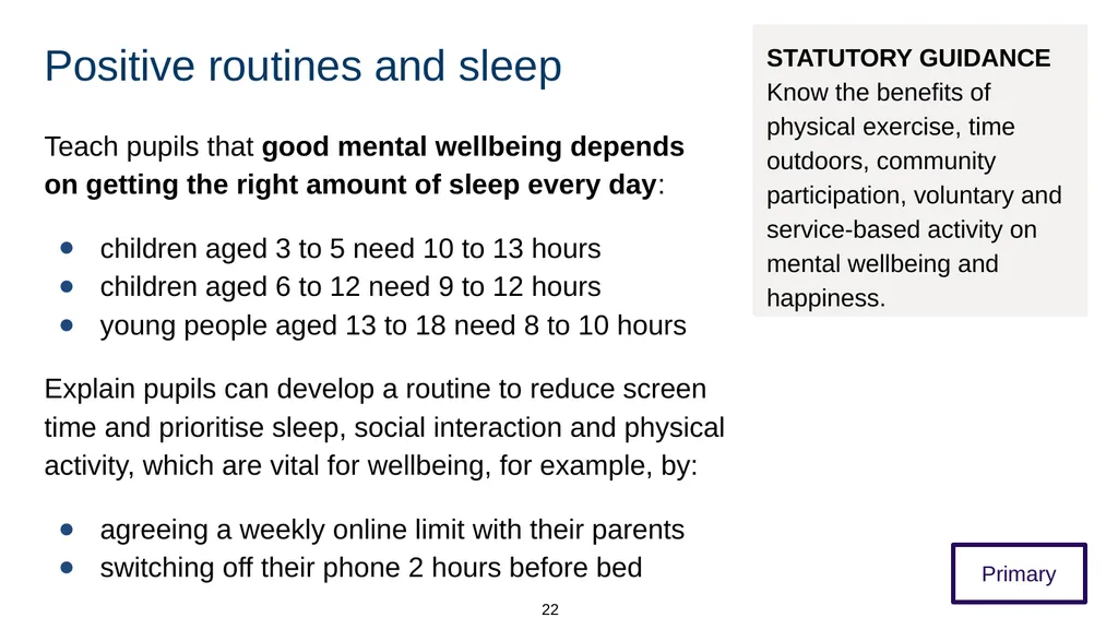 Training module Teaching mental wellbeing Part of: - slide 22 of 62