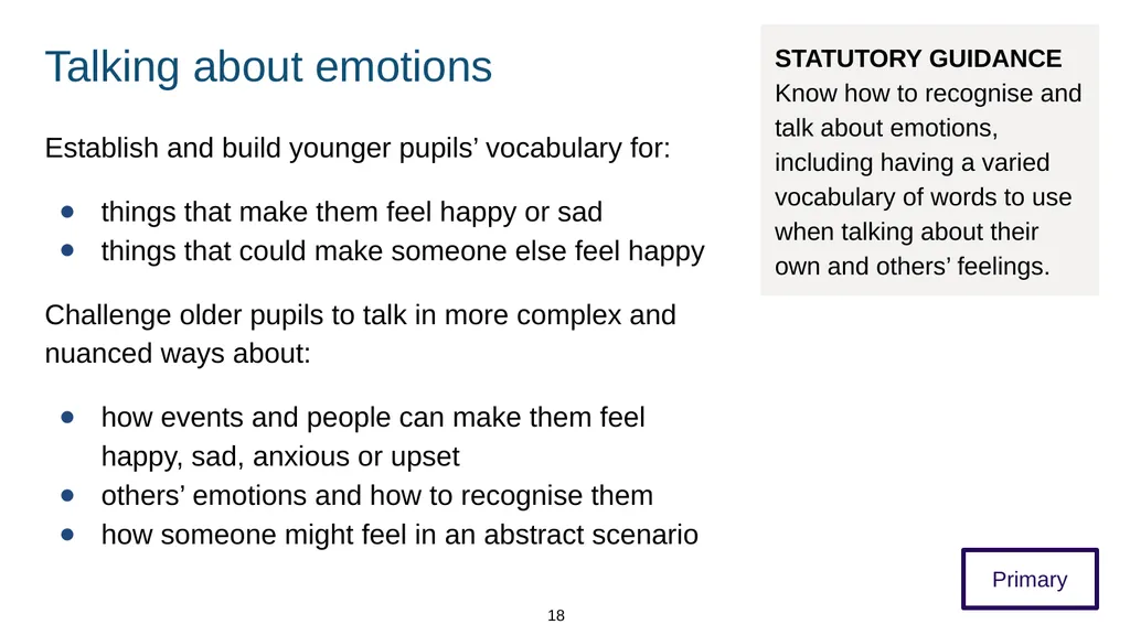 Training module Teaching mental wellbeing Part of: - slide 18 of 62