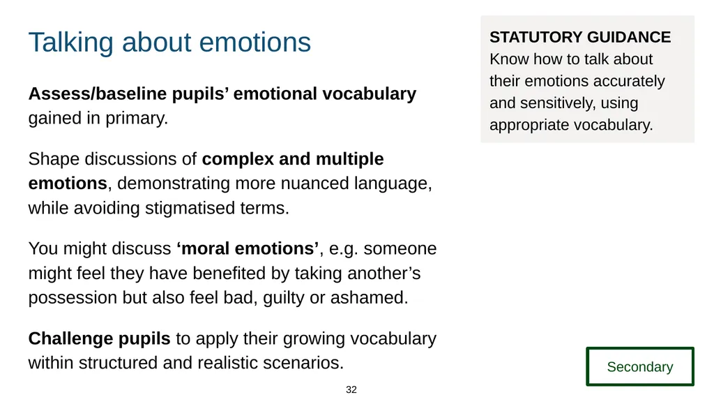 Training module Teaching mental wellbeing Part of: - slide 32 of 62