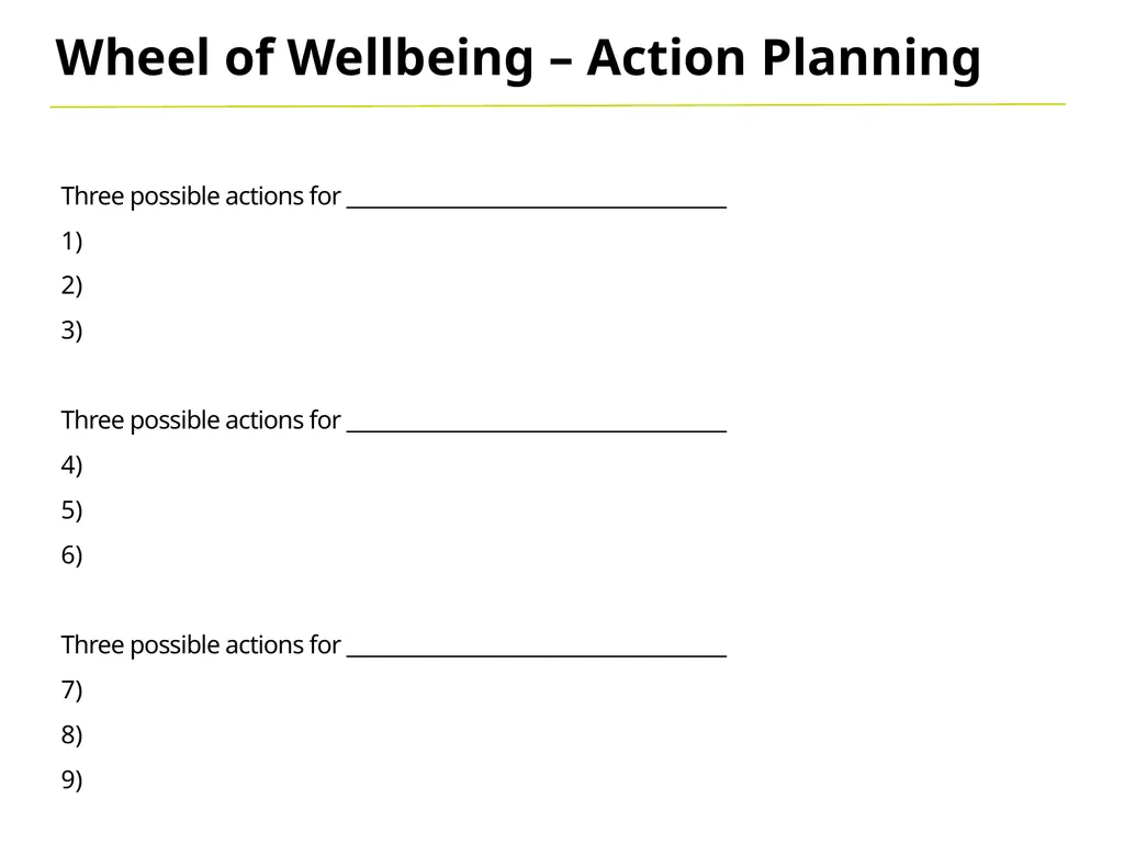 Wheel of Wellbeing A flat tyre… Makes it difficult - slide 10 of 12