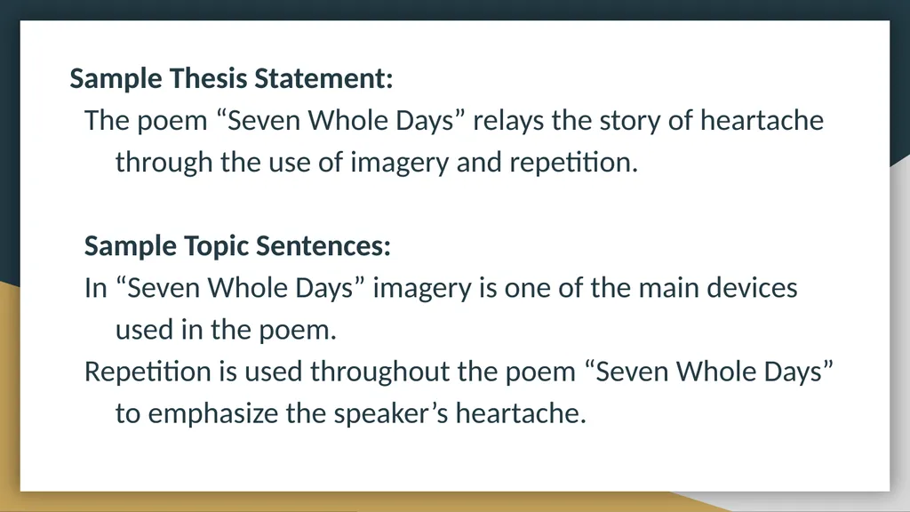 The Writing and Reading Center Thesis Statements - slide 11 of 12