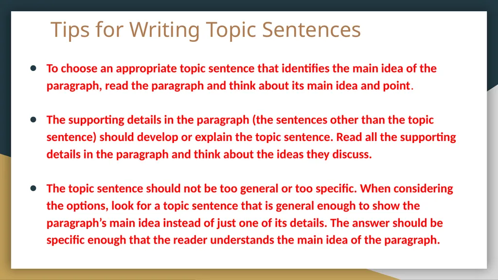 The Writing and Reading Center Thesis Statements - slide 9 of 12