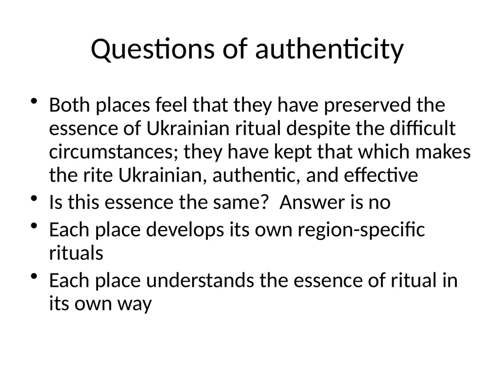 Rituals in the Ukrainian Diaspora: Problematizing - slide 8 of 32