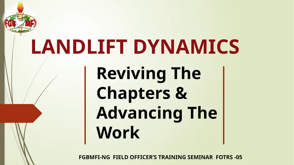 Reviving The Chapters & Advancing The Work - slide 1 of 23